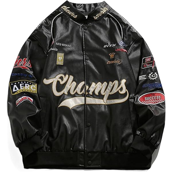 Vamtac Leather Racing Varsity Jackets Oversized Vintage Letterman